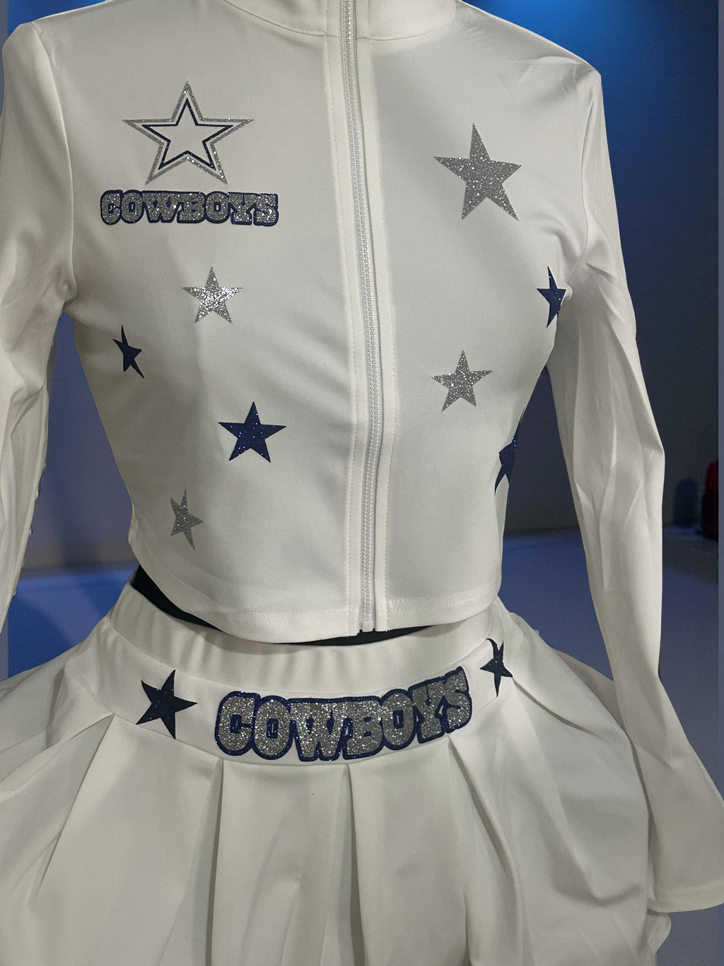Cowboys White Skirt Set